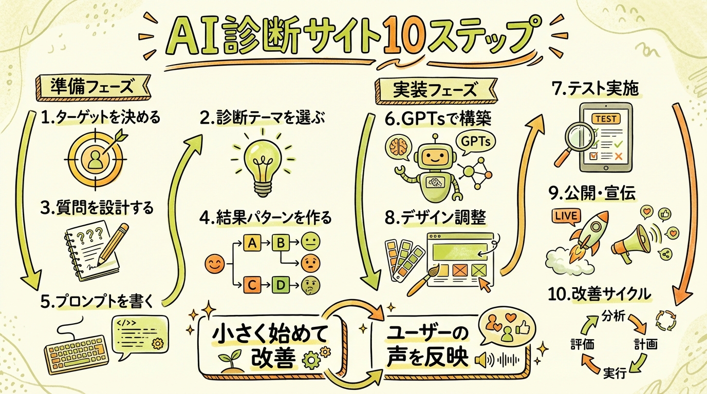 AI診断サイト10ステップのグラレコ