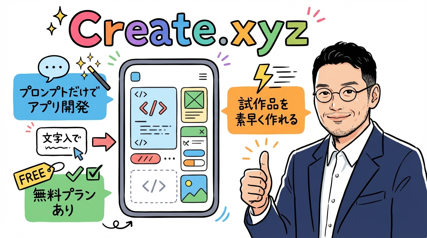 Create.xyzノーコードアプリ開発グラレコ