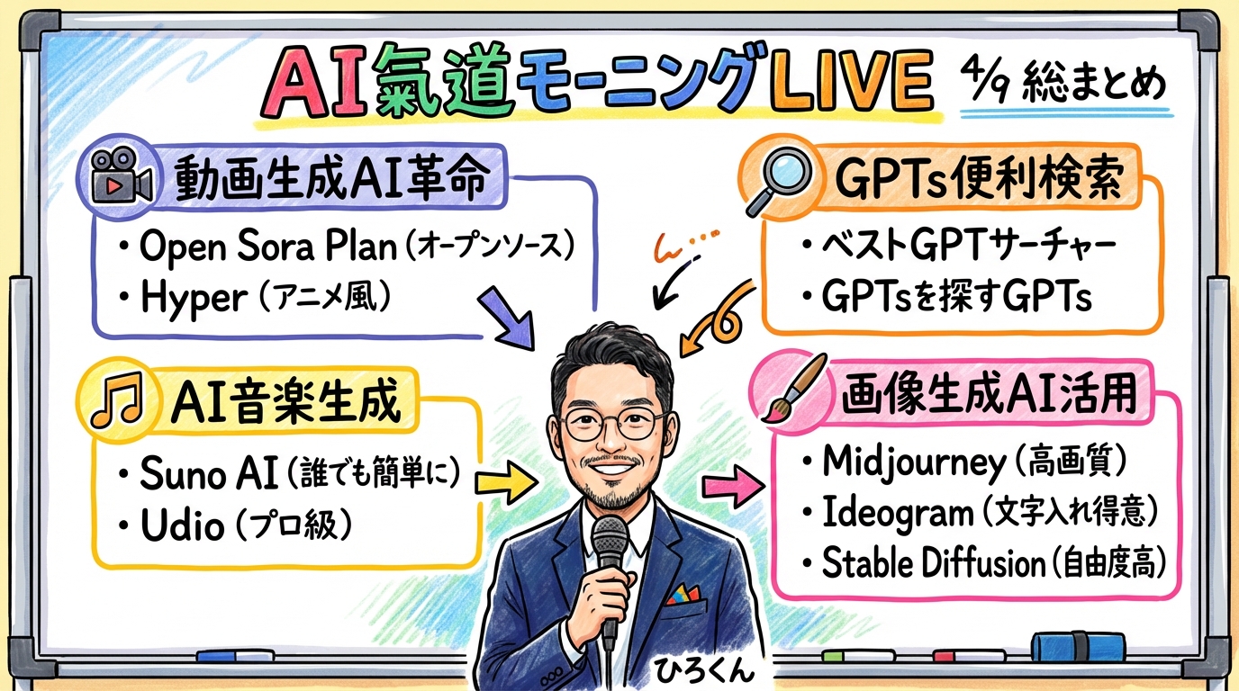 AI氣道モーニングLIVE 2024年4月9日 総まとめグラレコ