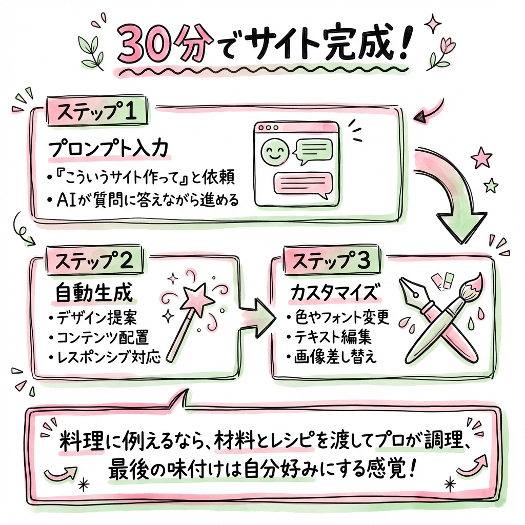 30分でサイト完成のグラレコ