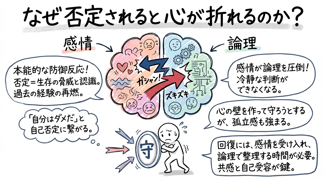 💥 なぜ否定されると心が折れるのか？（経験談）