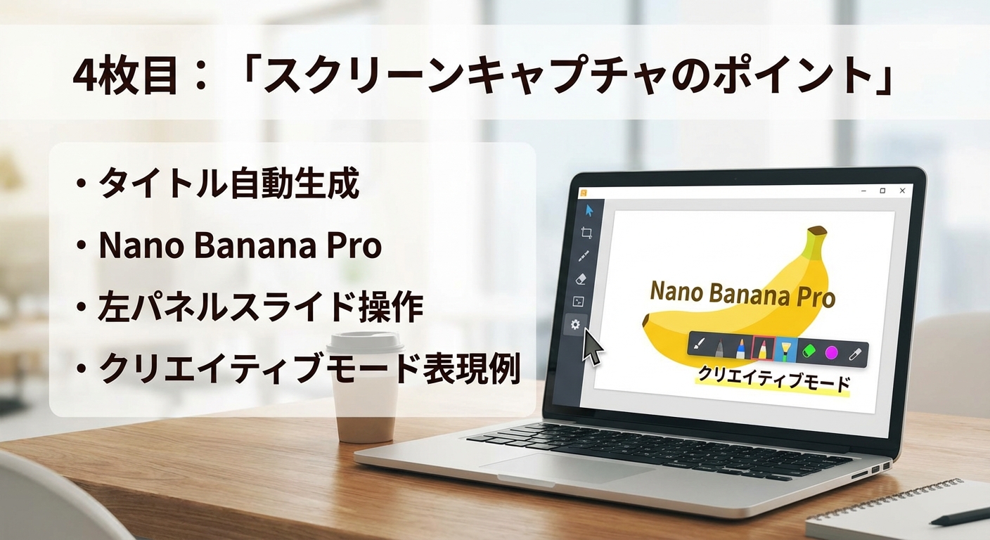 Gensparkスライド作成のスクリーンキャプチャ - グラレコ図解