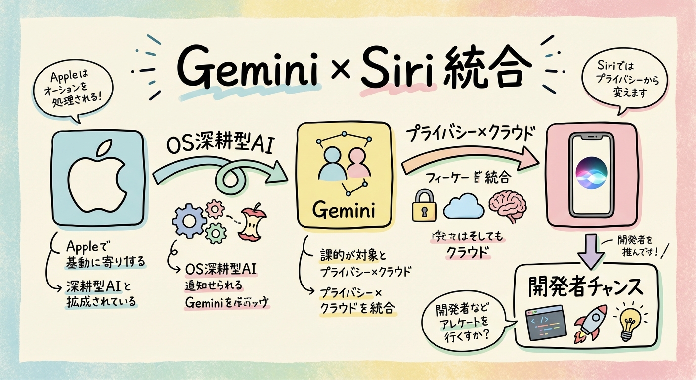 Gemini×Siri 図解グラレコ