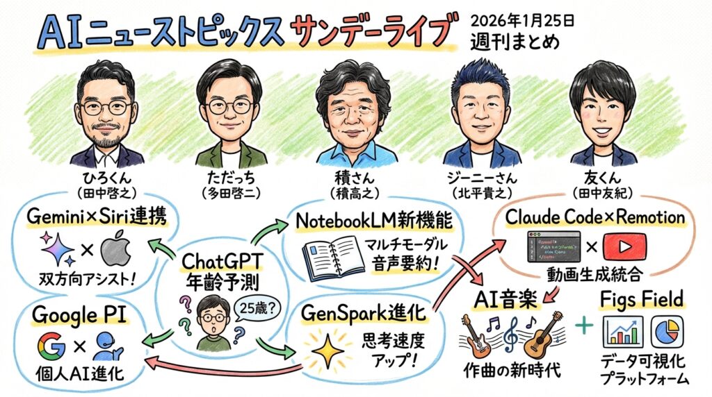 AIニューストピックス サンデーライブ 1月25日 全体図グラレコ