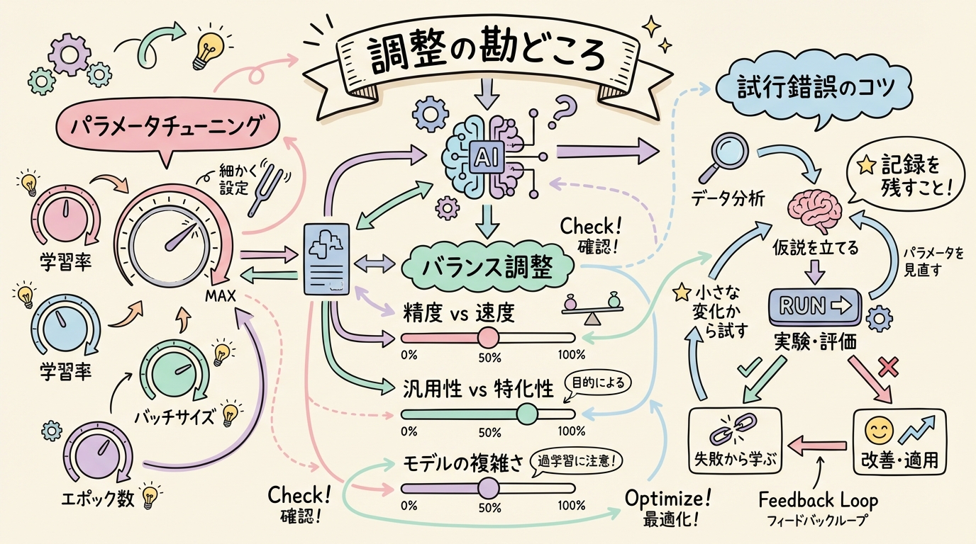 調整の勘どころのグラフィックレコーディング図解