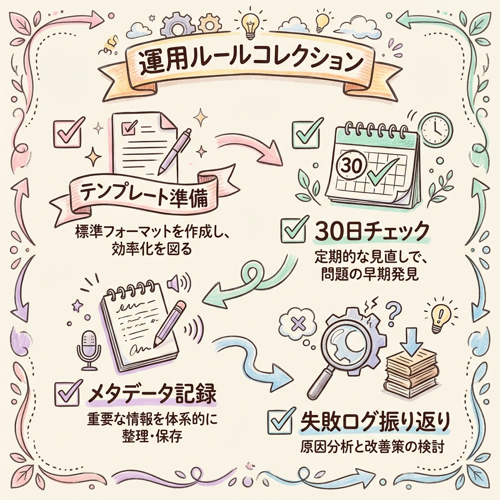 実践で得られた運用上のグラフィックレコーディング図解