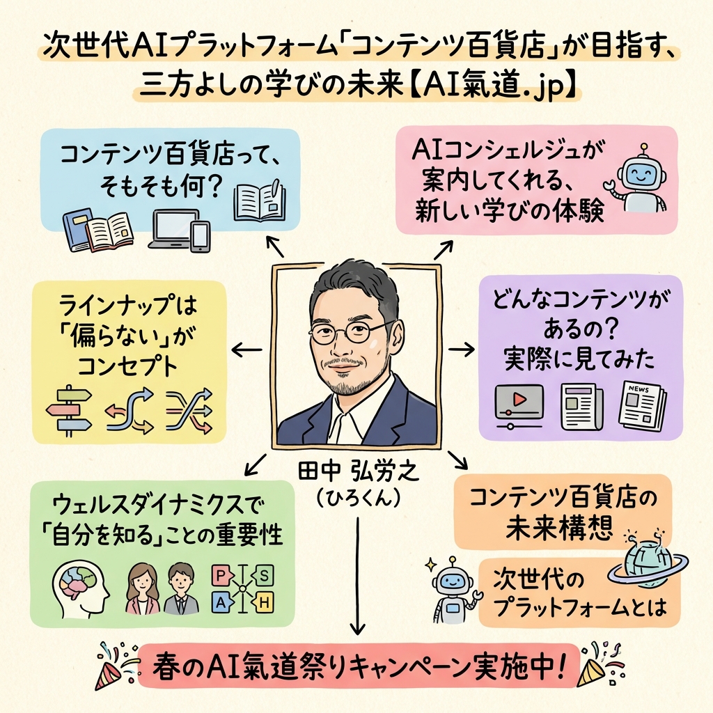 次世代AIプラットフォーム「コンテンツ百貨店」が目指す、三方の全体図解