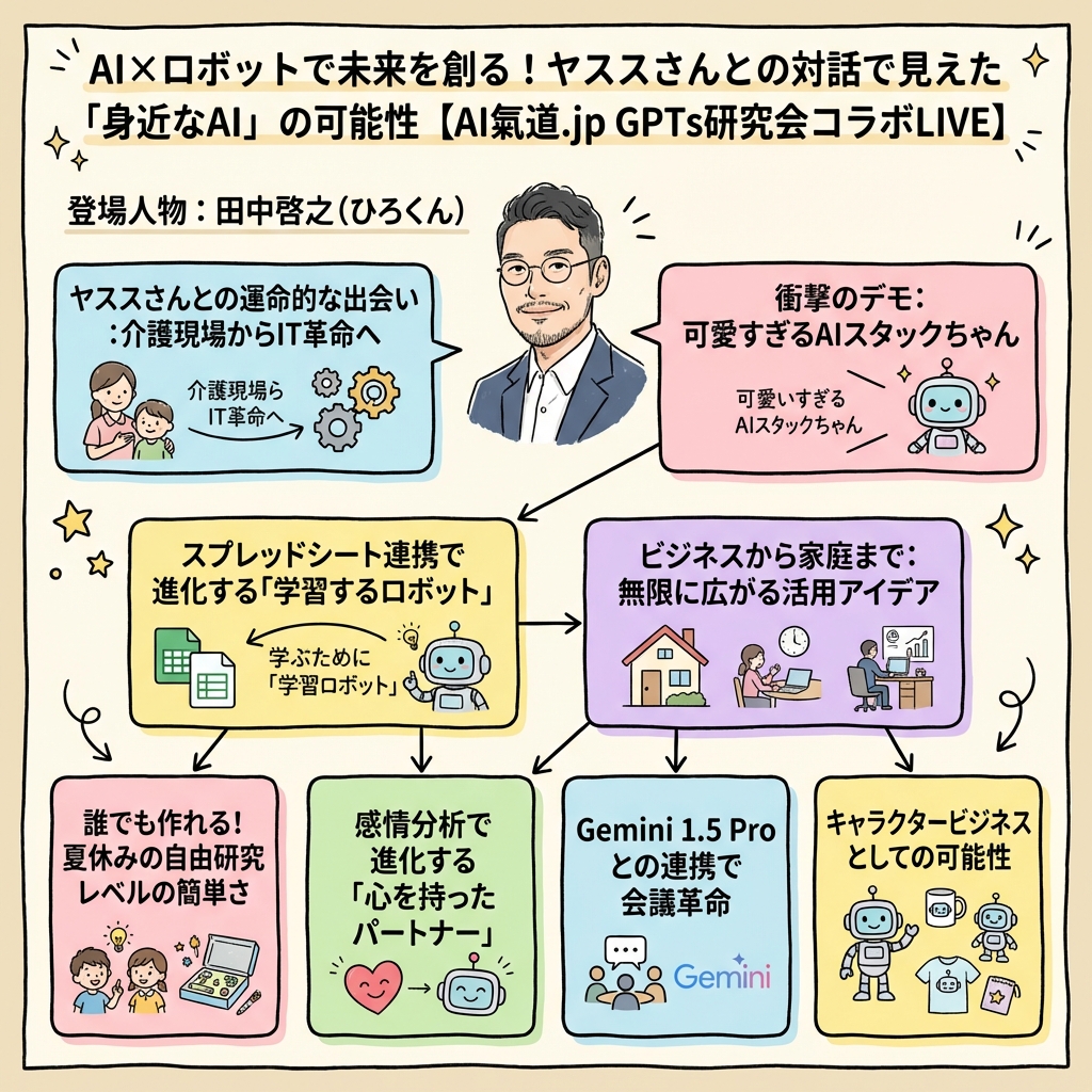 AI×ロボットで未来を創る！ヤススさんとの対話で見えた身近な全体図解