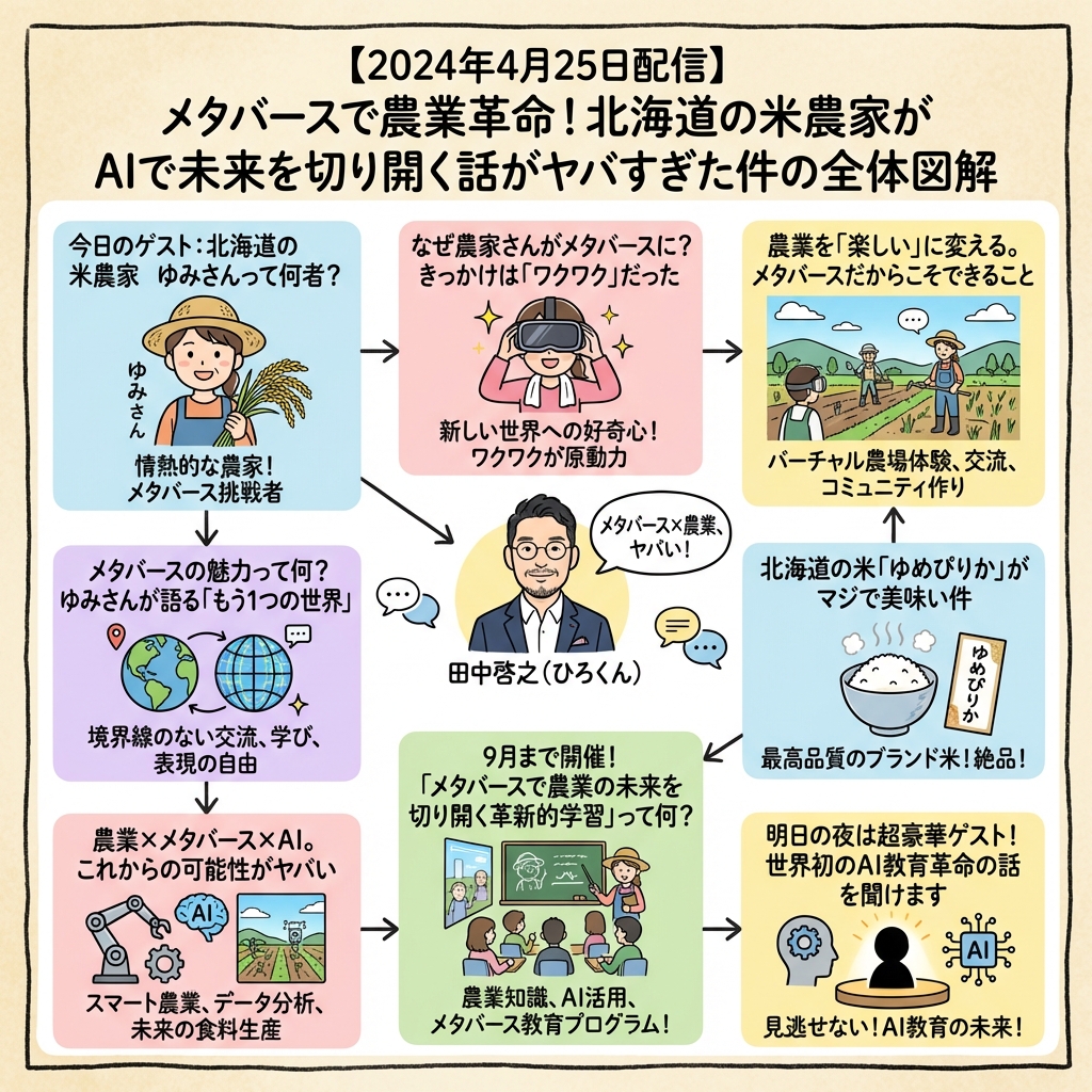 【2024年4月25日配信】メタバースで農業革命！北海道の米の全体図解