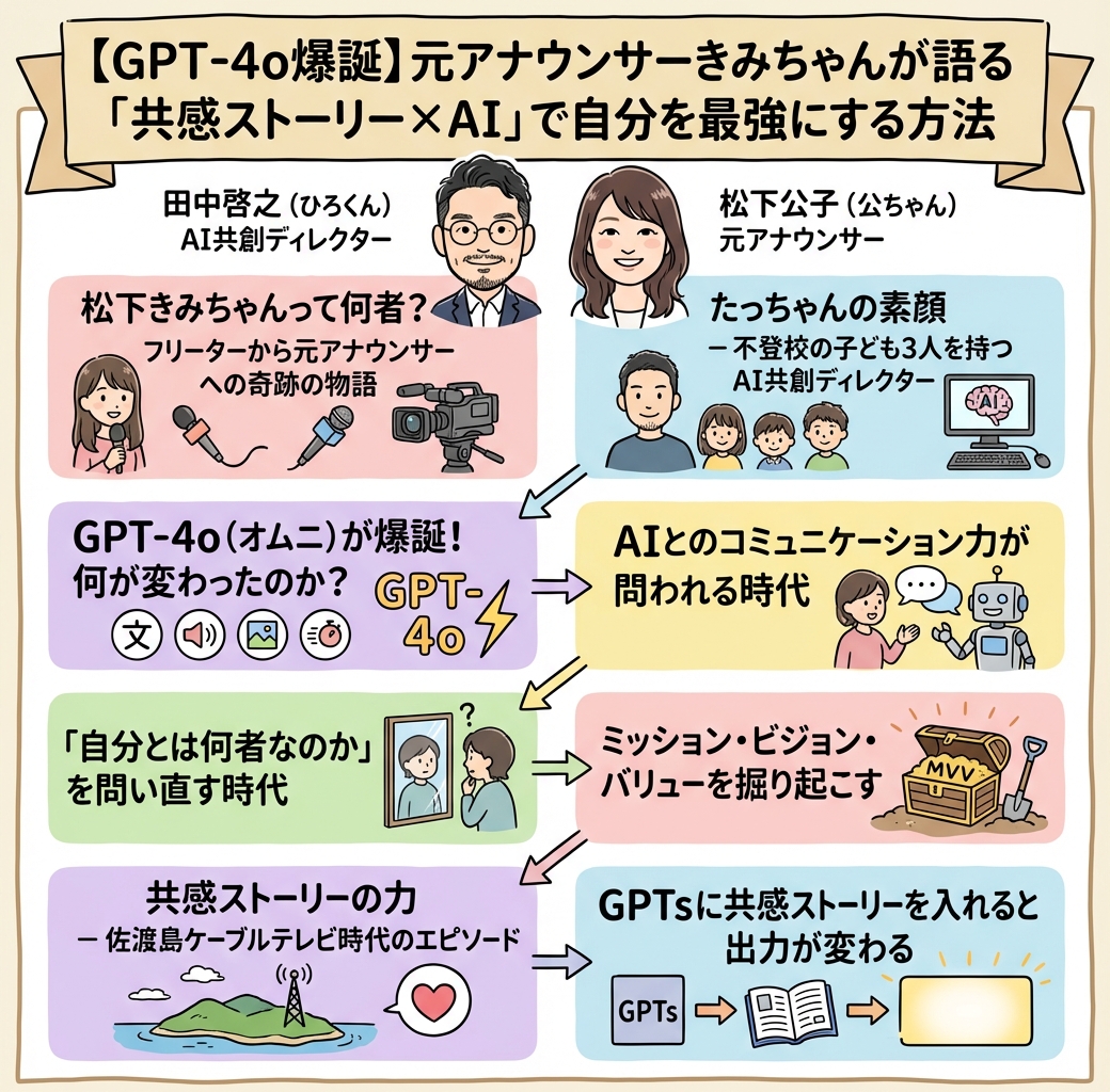 【GPT-4o爆誕】元アナウンサーきみちゃんが語る「共感ストの全体図解