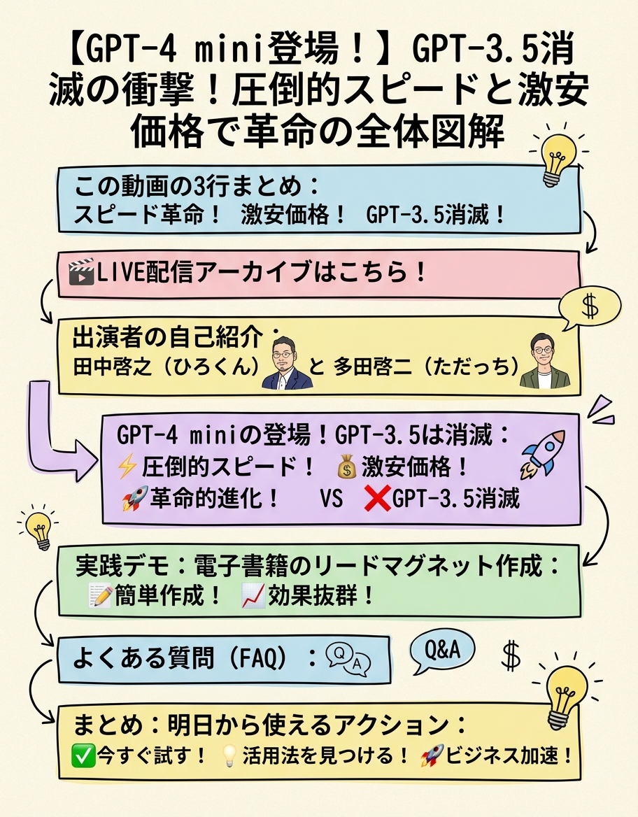 【GPT-4 mini登場！】GPT-3.5消滅の衝撃！圧倒の全体図解