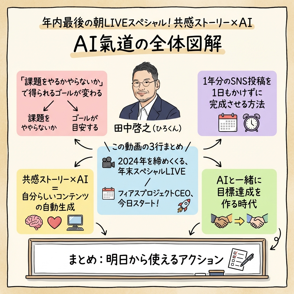 年内最後の朝LIVEスペシャル!共感ストーリー×AI - Aの全体図解