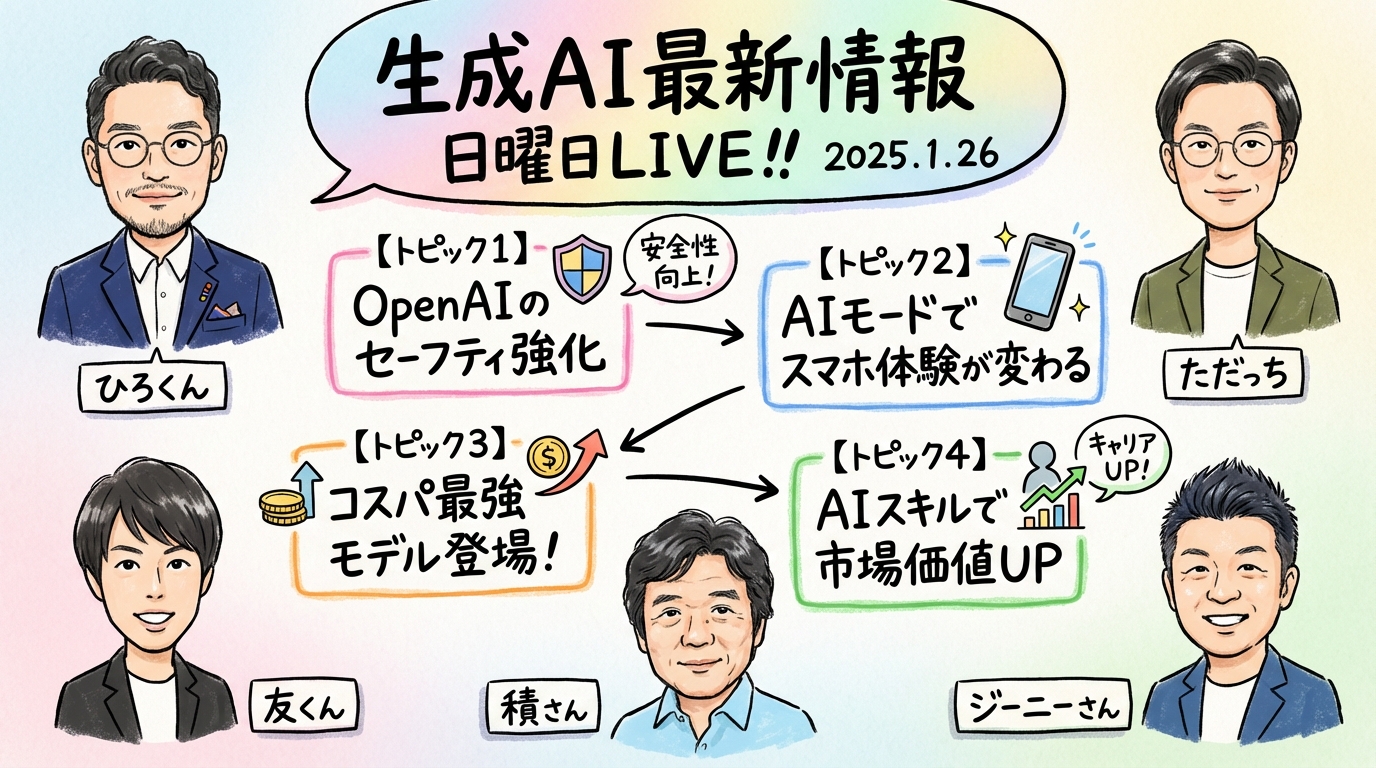 生成AI最新情報 日曜日LIVE グラレコ全体図