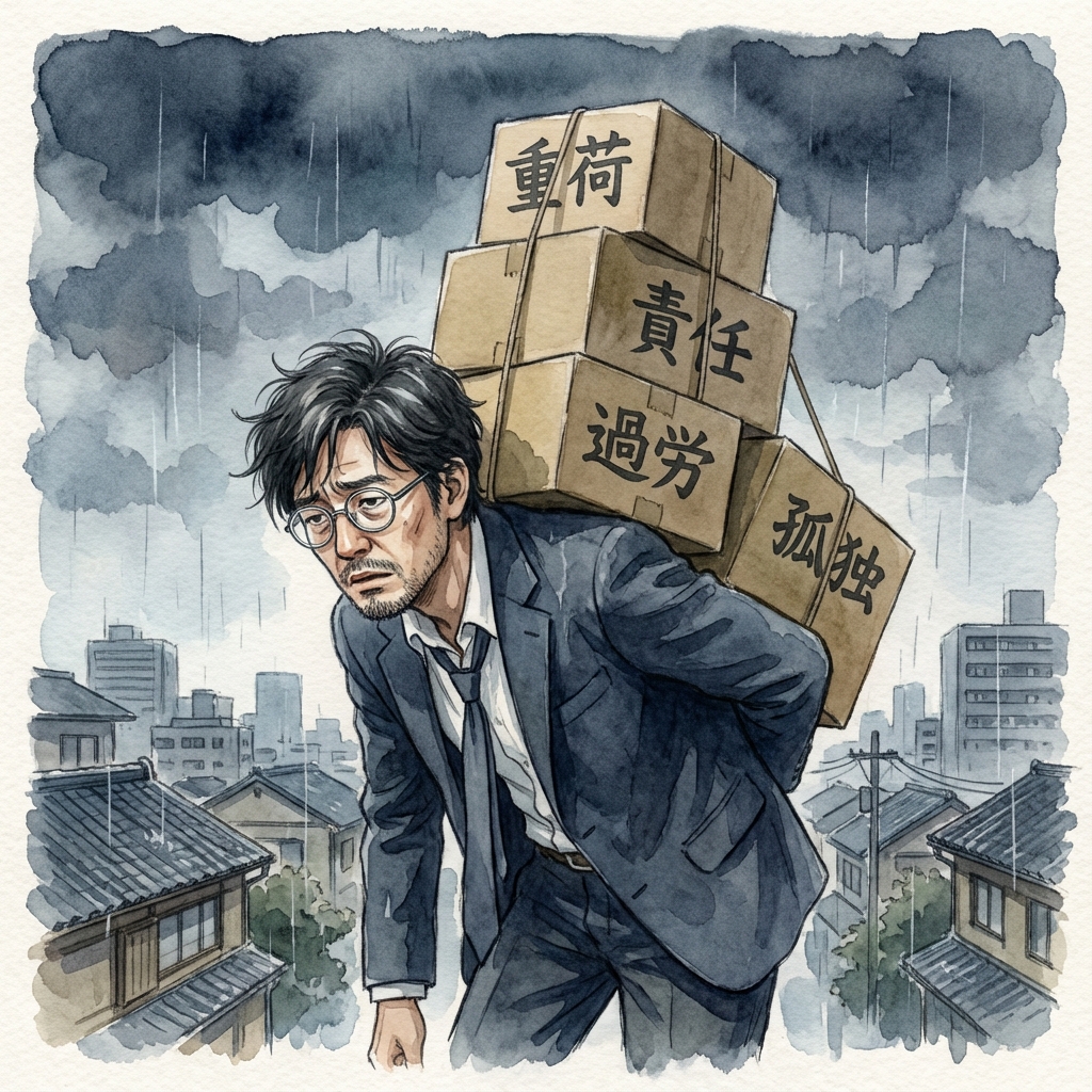 抱え込む経営者イメージ