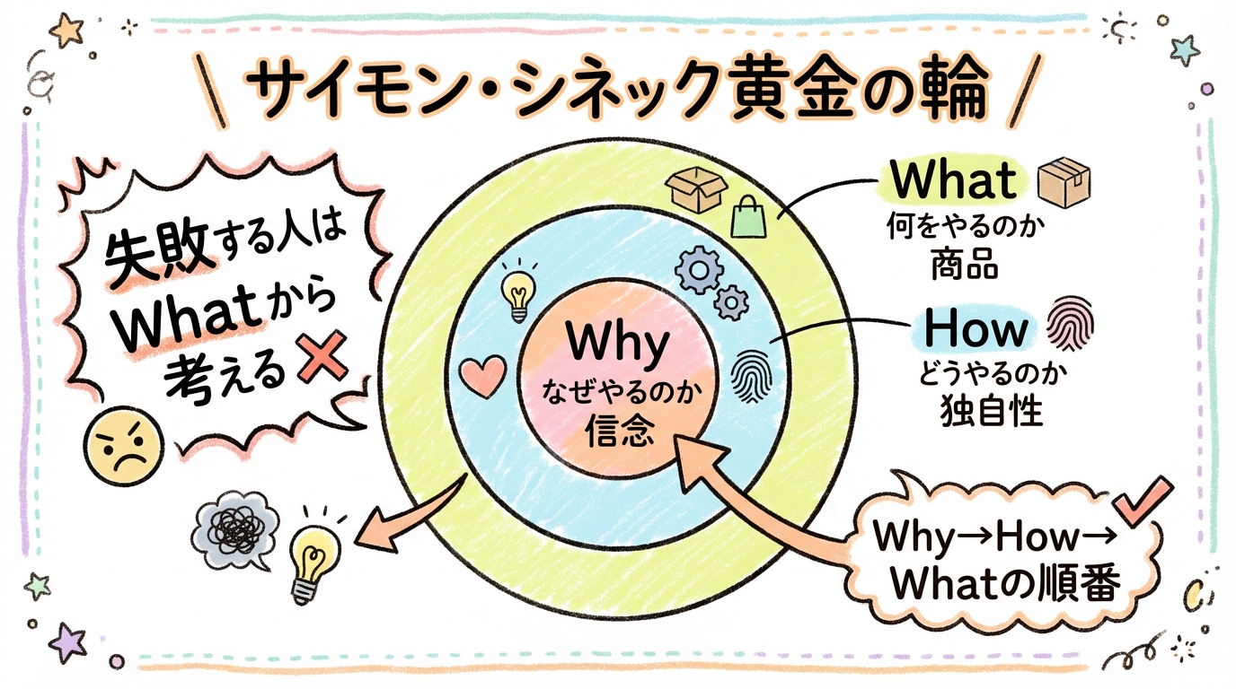 サイモン・シネック 黄金の輪 Why How What グラレコ図解