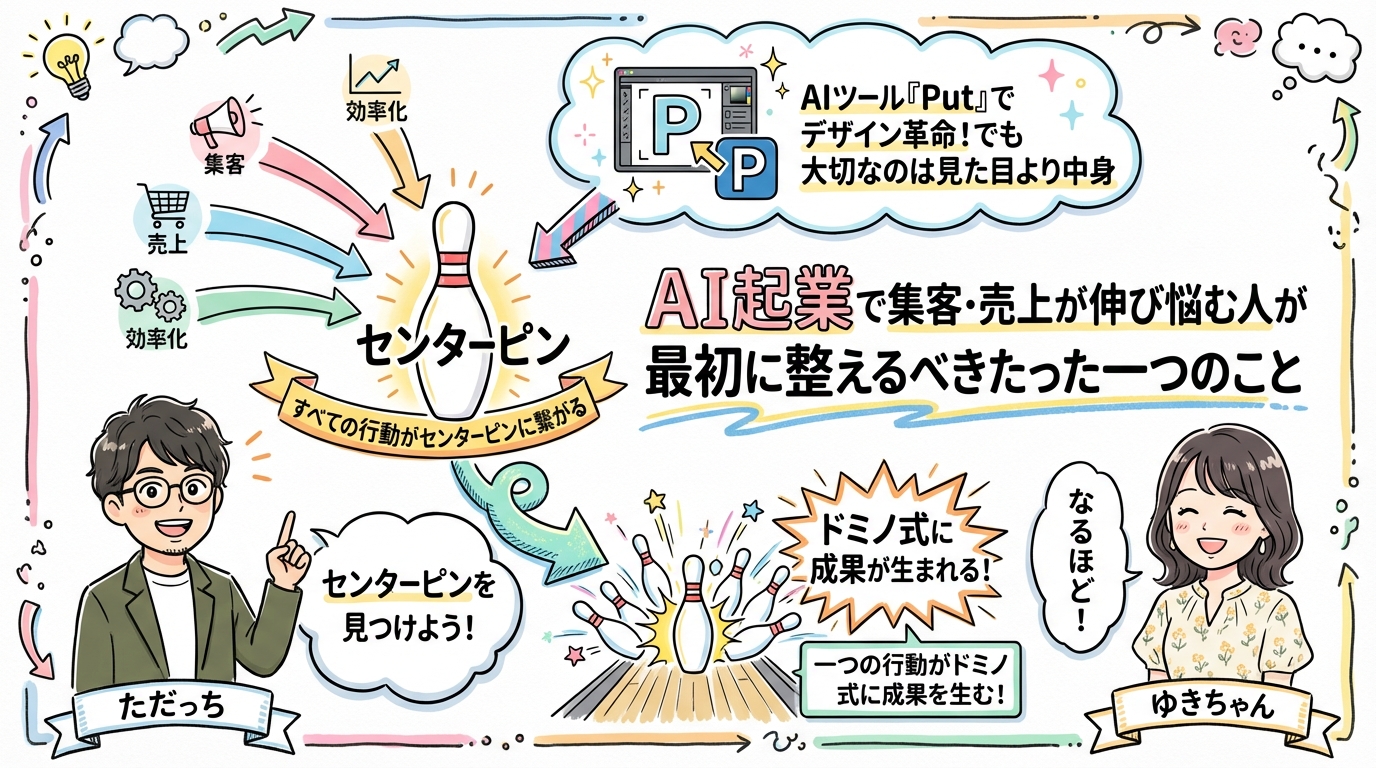 AI起業で集客・売上が伸び悩む人が最初に整えるべきたった一つのこと グラフィックレコーディング