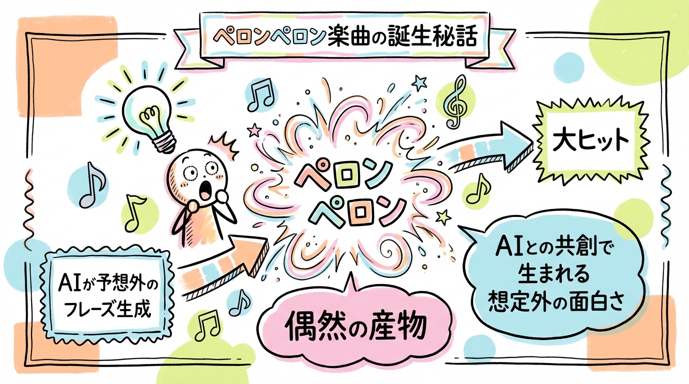 Suno AIの作曲の仕組み LLMとの関係 グラフィックレコーディング