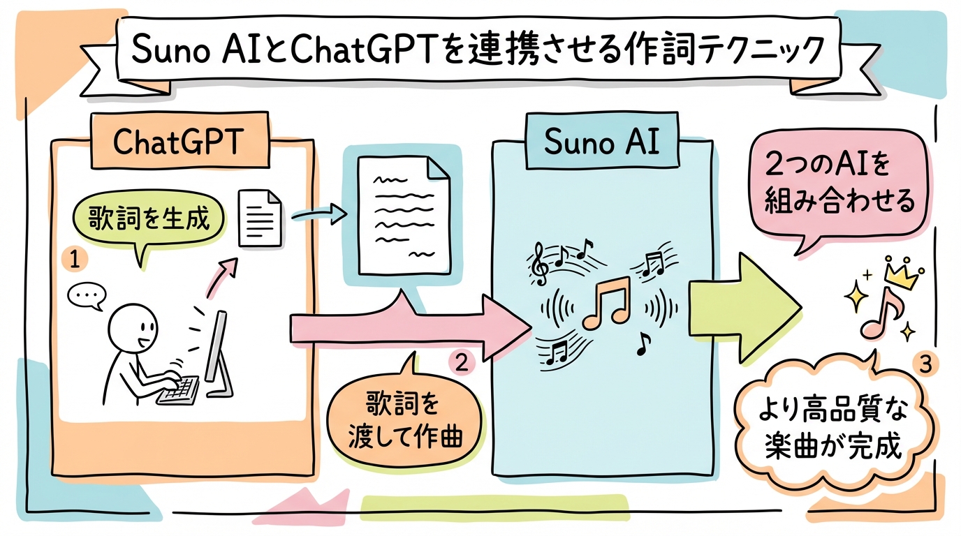 Suno AIで元素記号の暗記ラップを作る実演 グラフィックレコーディング