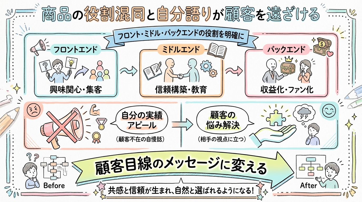 【設計ミス3】ターゲットが曖昧では誰にも響かない!顧客ペルソナの重要性の図解