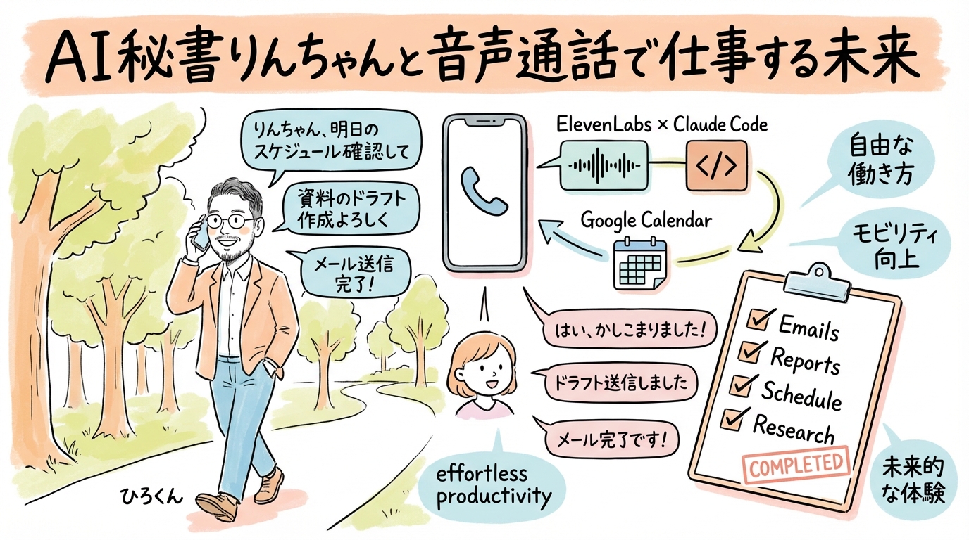 AI秘書りんちゃんと音声通話で仕事する未来 グラレコ