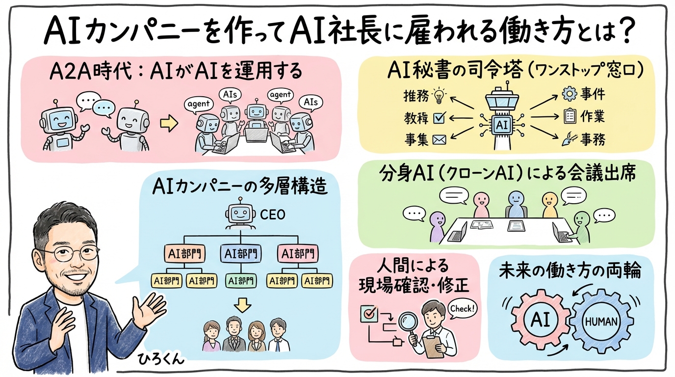 AIカンパニーを作ってAI社長に雇われる働き方 全体図解