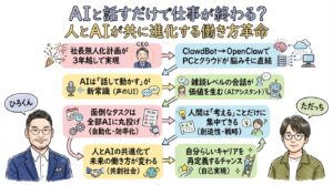 AIと話すだけで仕事が終わる 全体図グラレコ 8つのポイント網羅