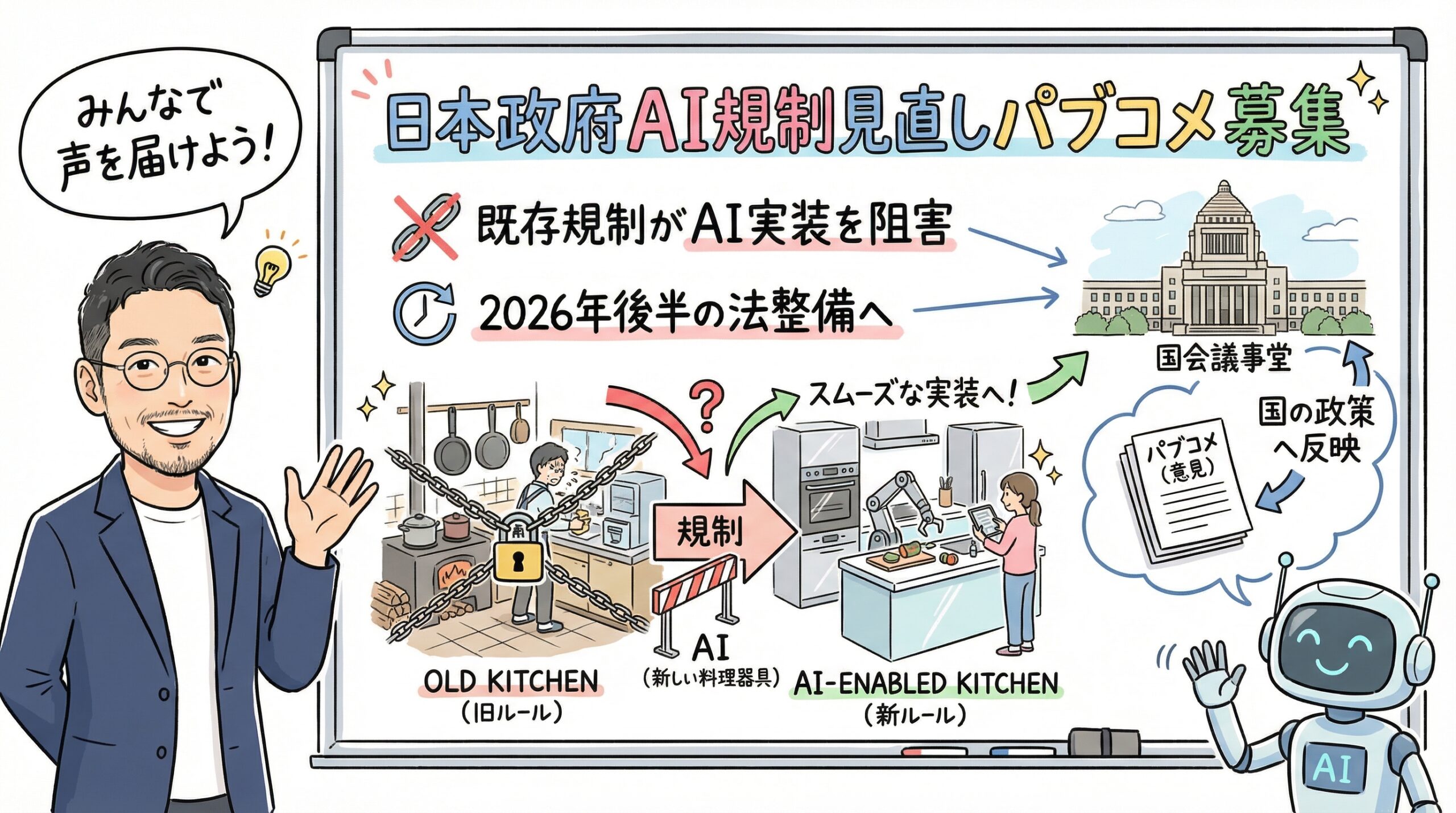 グラレコ：日本政府AI規制見直しパブコメ募集