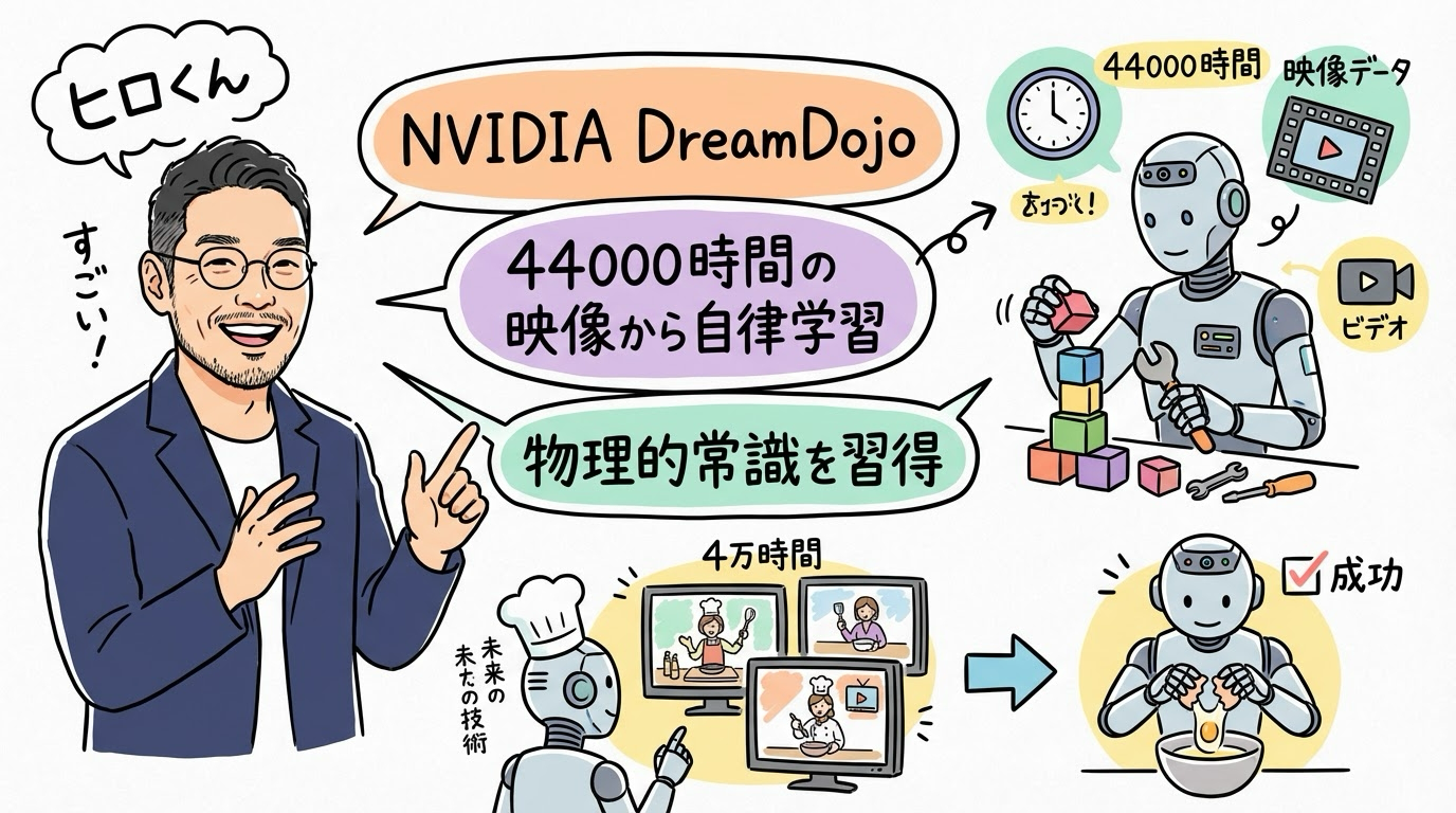 NVIDIAのDreamDojo グラレコ図解
