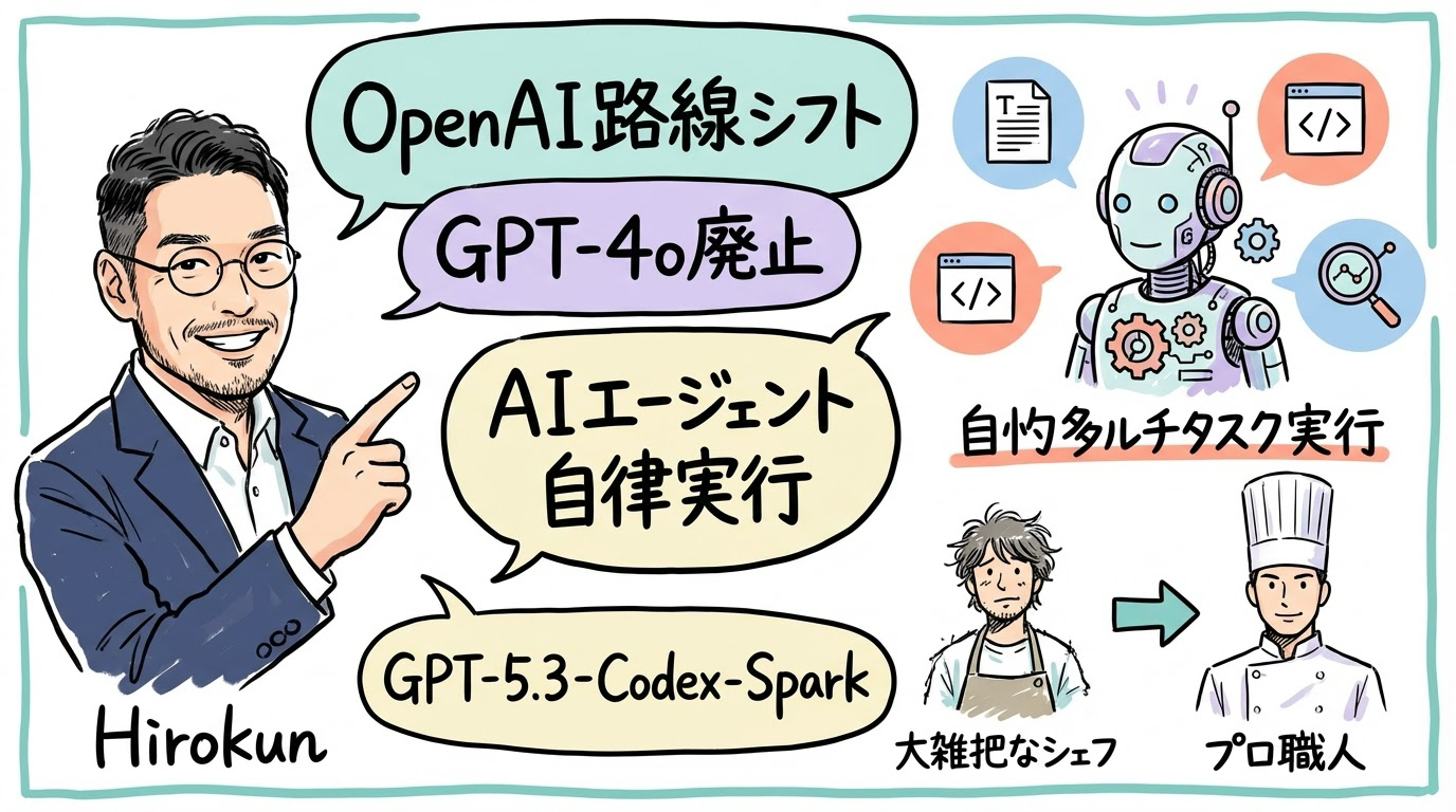 OpenAIエージェント路線シフト グラレコ図解