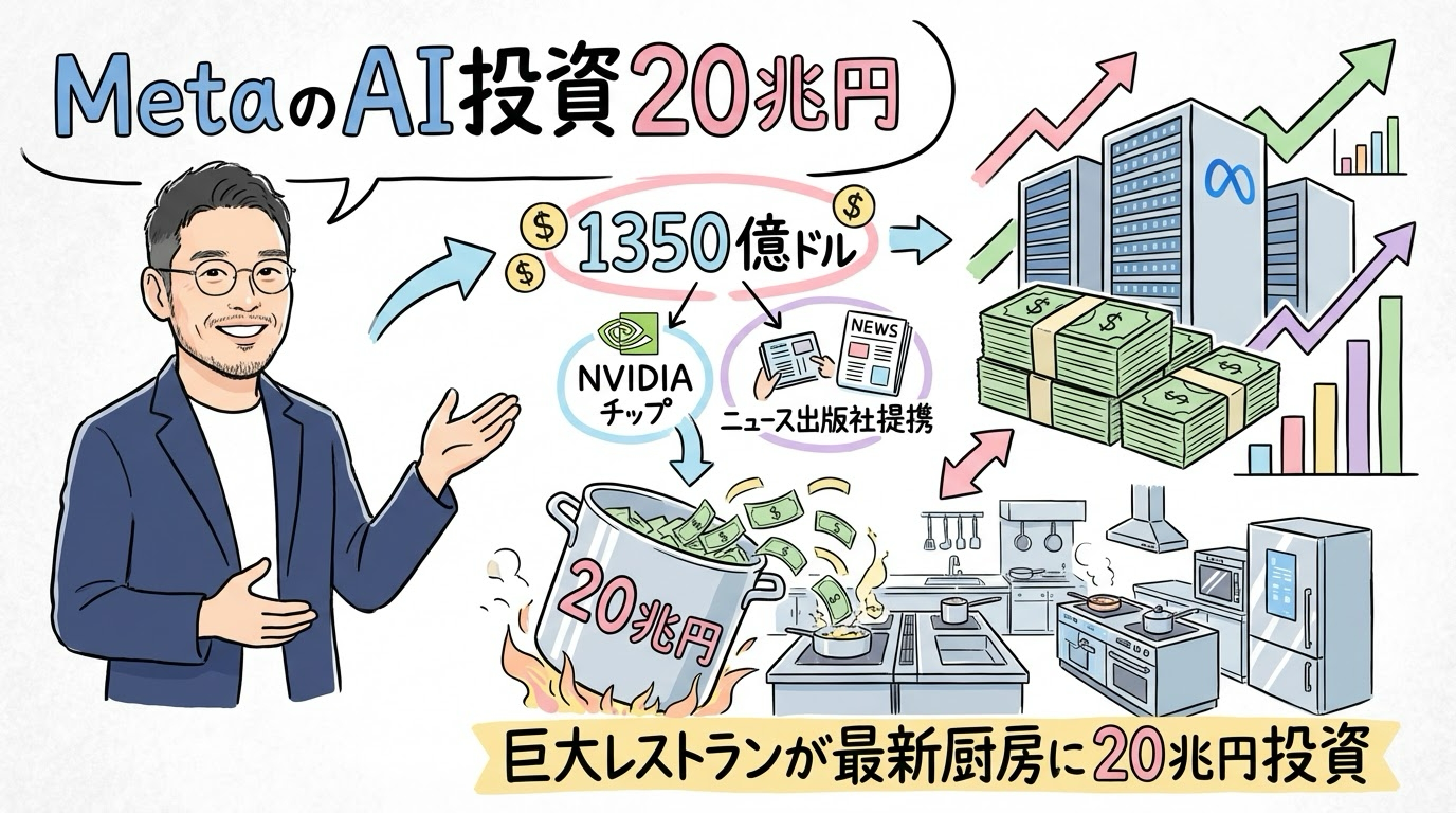 MetaのAI投資20兆円 グラレコ図解