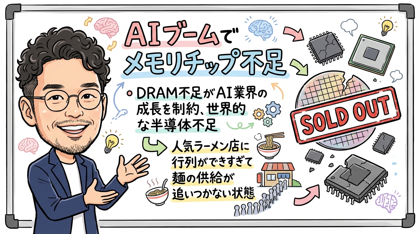 AI DRAM メモリチップ不足 グラレコ