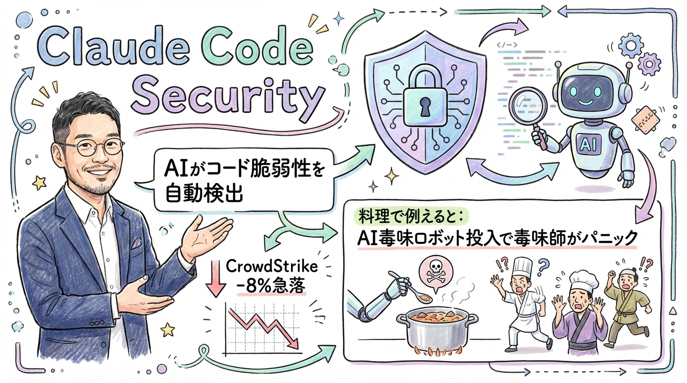 Claude Code SecurityでAIがコードの脆弱性を自動検出するグラレコ