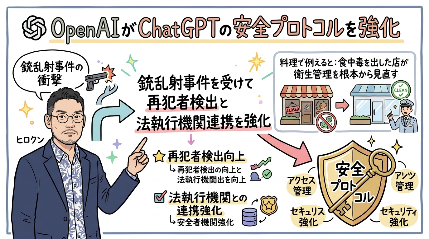 OpenAI ChatGPT安全プロトコル強化 グラレコ図解