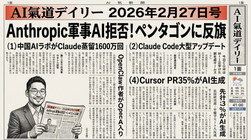 AI氣道デイリー2026年2月27日号 新聞風レイアウト