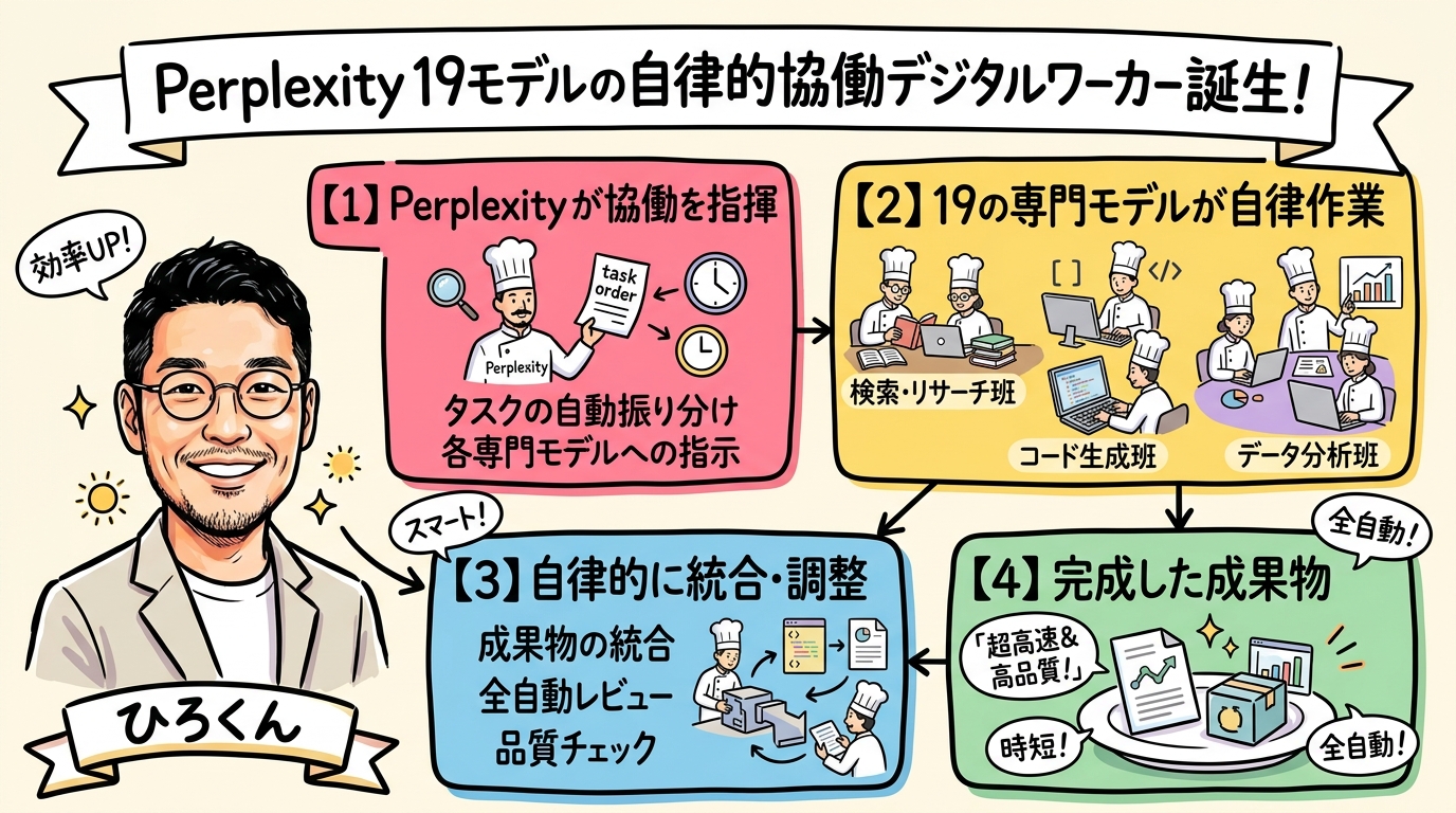 Perplexity Computer デジタルワーカー図解