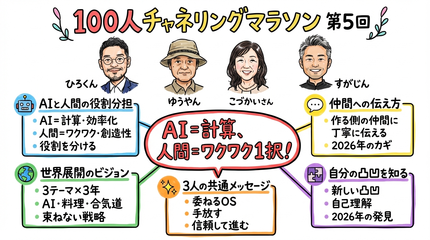 100人チャネリングマラソン第5回 ひろくん出演 グラレコ全体図