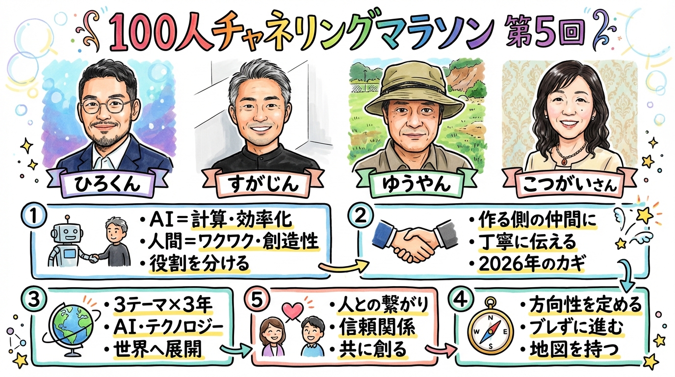 100人チャネリングマラソン第5回 ひろくん出演 グラレコ全体図