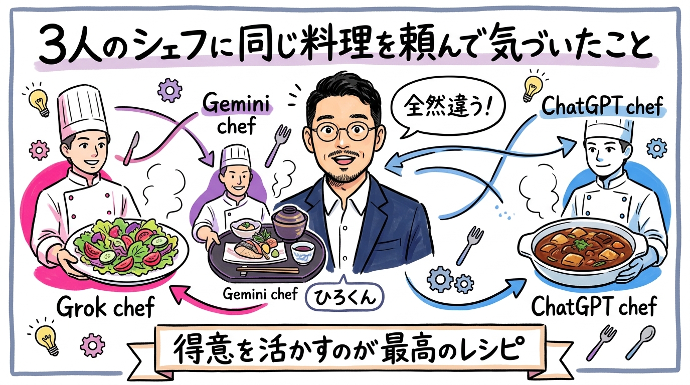 3人のシェフに同じ料理を頼んで気づいたこと コラム図解