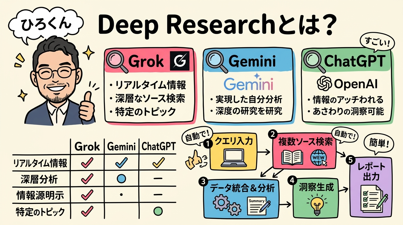 Deep Researchとは？3大AIの機能比較