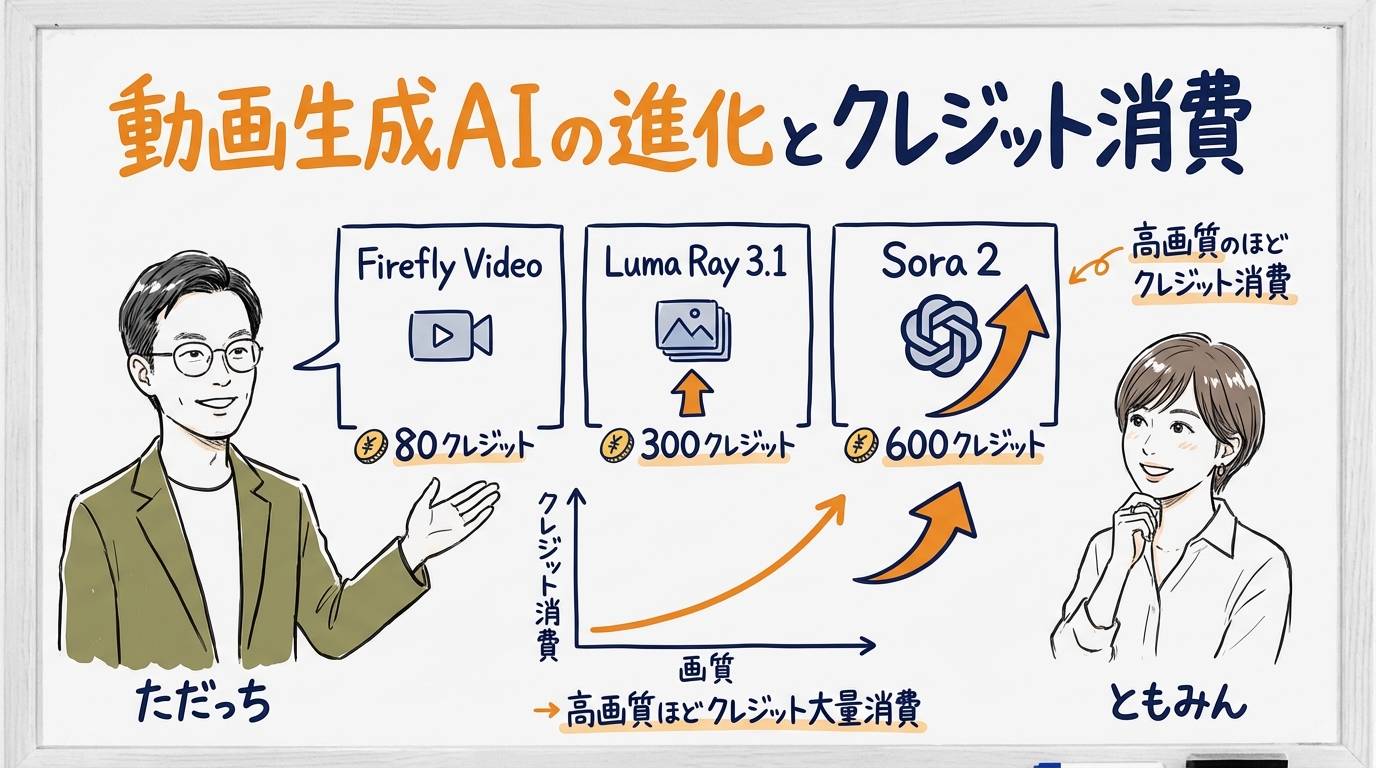 動画生成AIの進化とクレジット消費のリアル - 図解