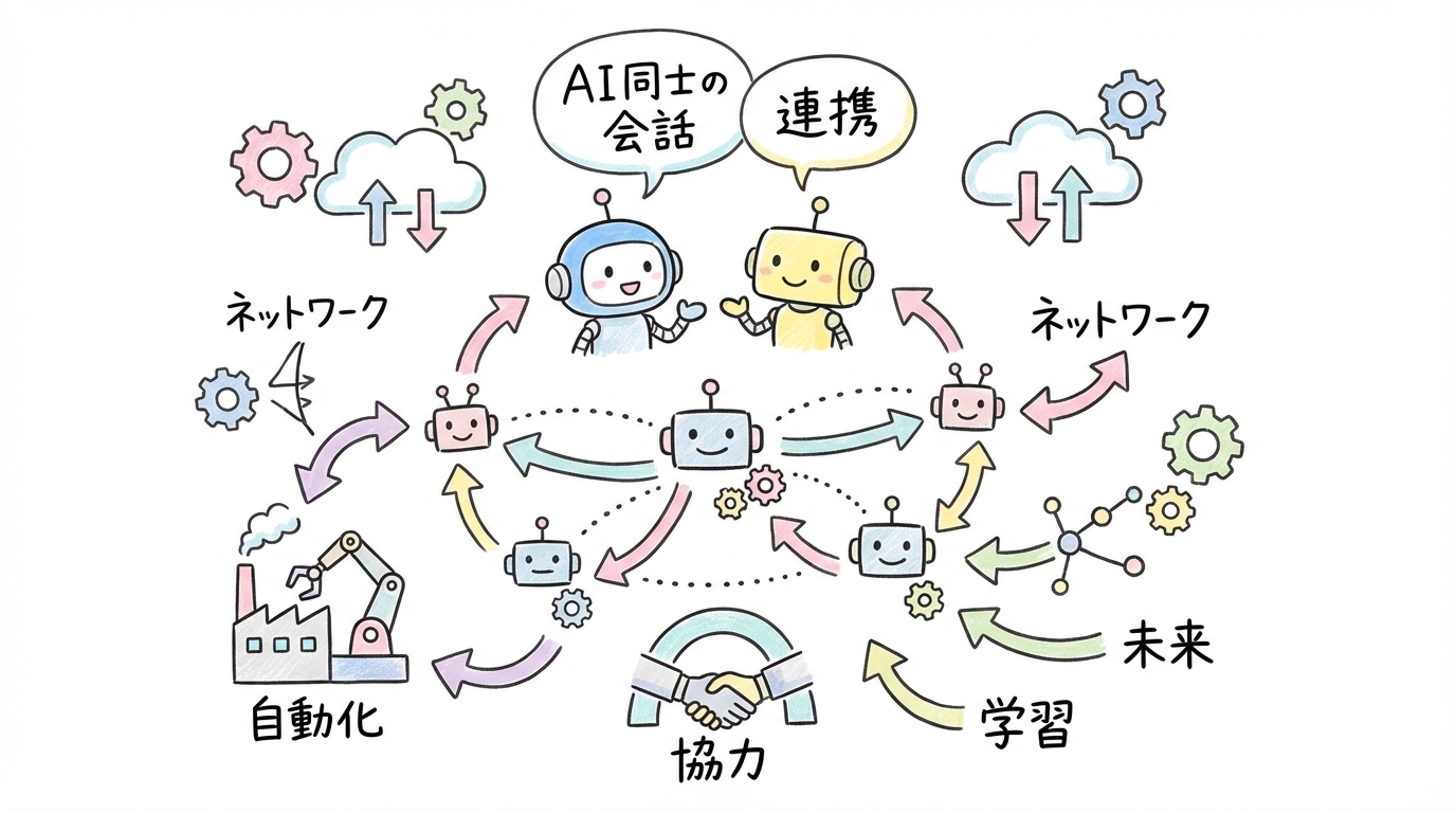 A2Aとは何か?AIがAIを動かす新時代 グラフィックレコーディング図解
