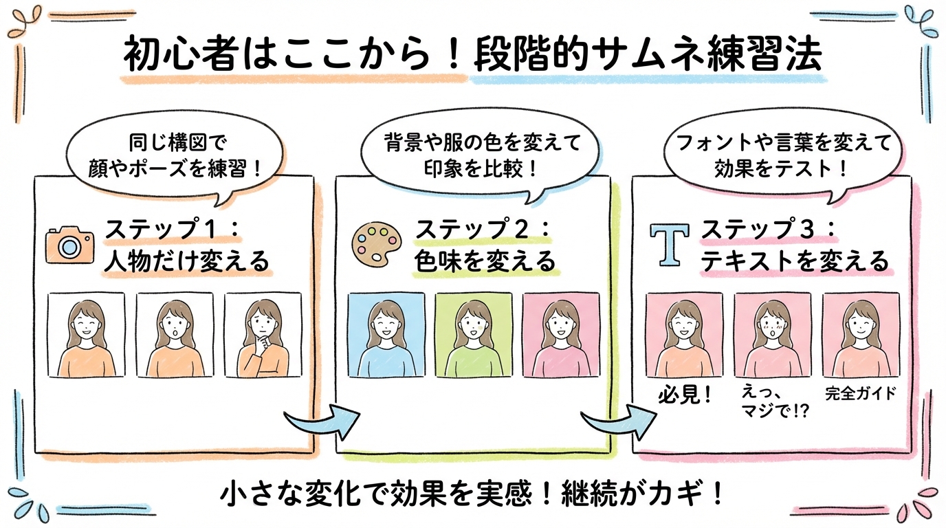 初心者向け段階的サムネ練習法 図解