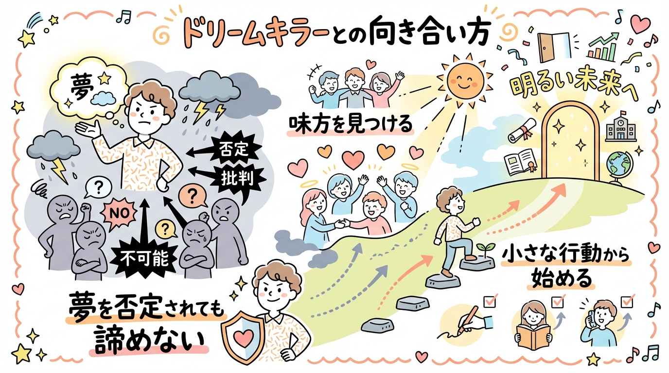 AI×起業 夢を語ったら否定された… ドリームキラーの正体と向き合い方 — GPTs研究会LIVE 1月24日 グラレコ図解