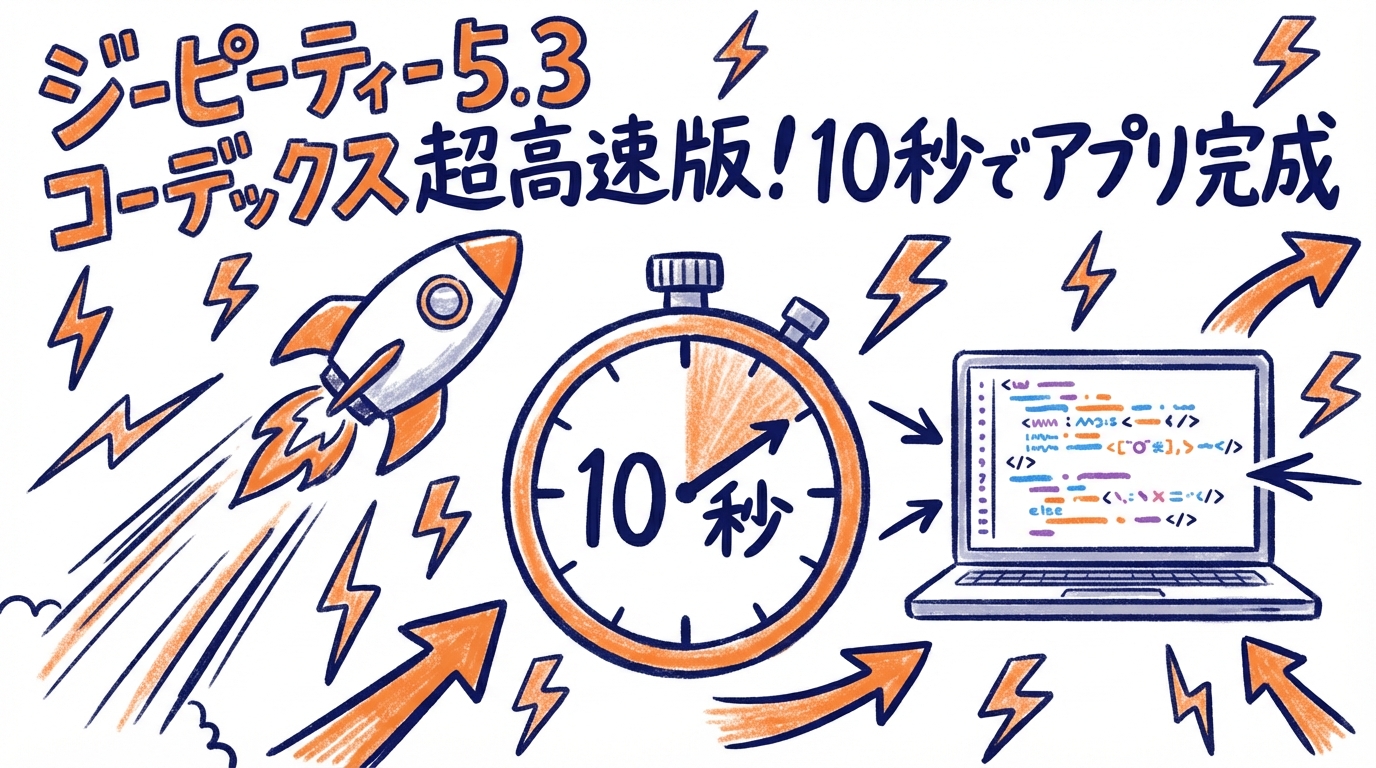 GPT5.3 Codex超高速版10秒でアプリ完成 グラフィックレコーディング