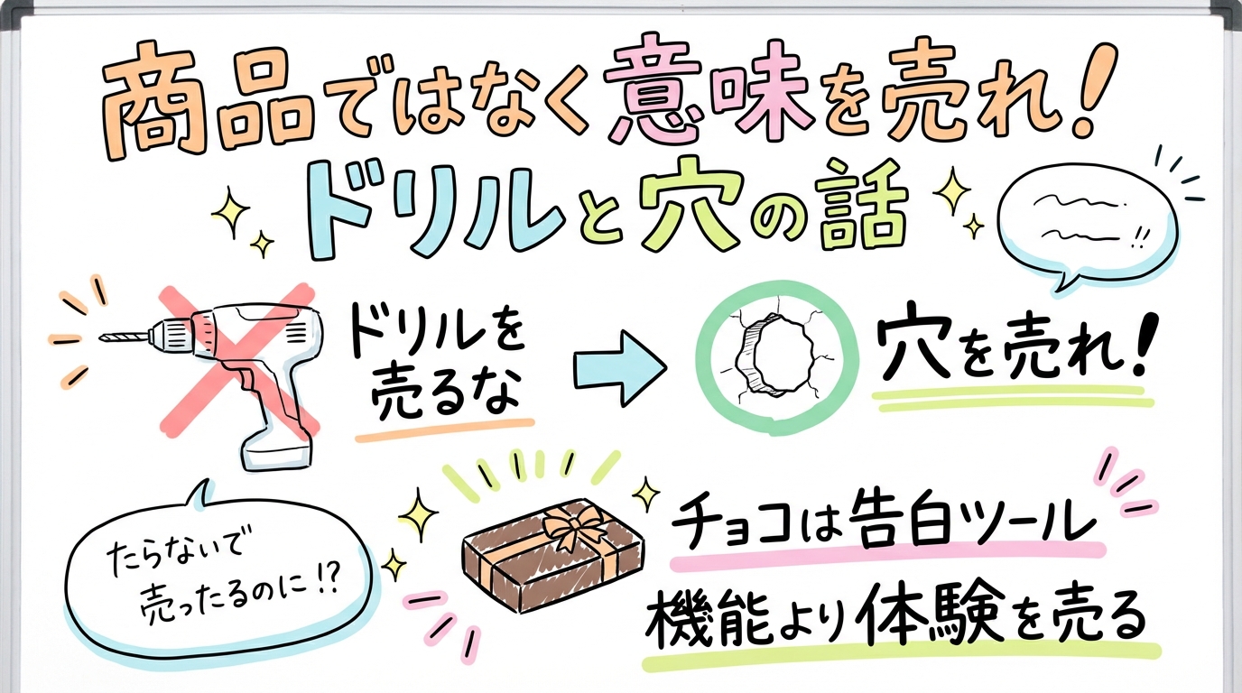 商品ではなく意味を売れ ドリルと穴の話