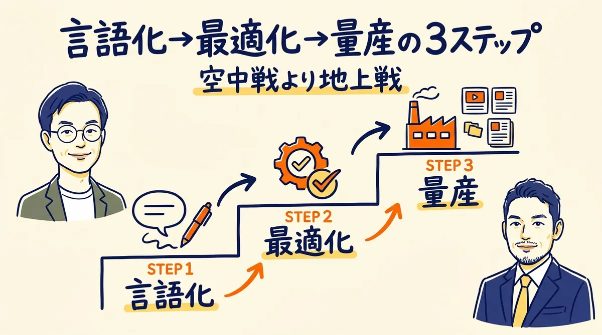 言語化→最適化→量産