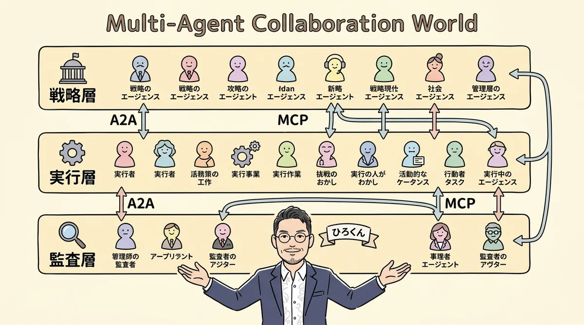 マルチエージェント連携 A2A MCP 図解