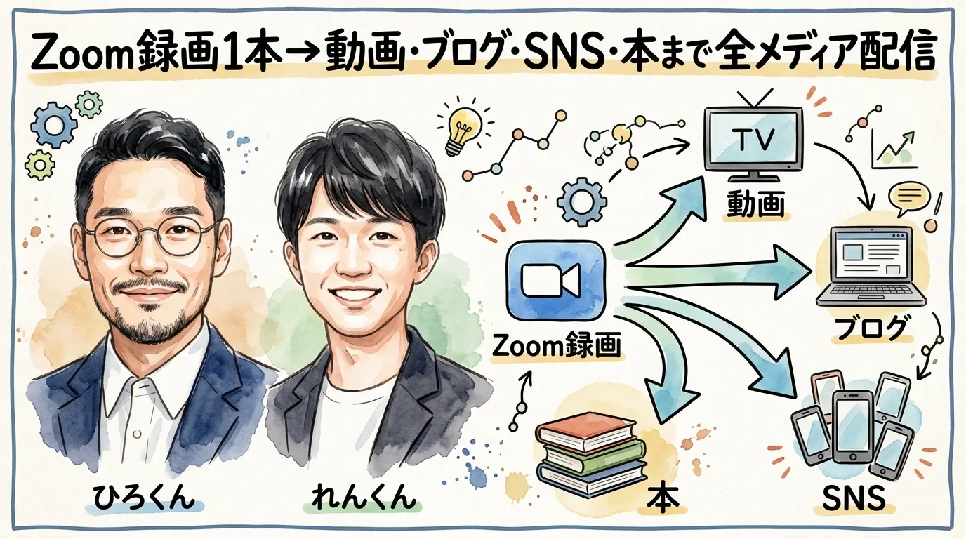 Zoom録画1本→動画・ブログ・SNS・本まで全メディア配信 図解グラレコ
