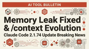 Claude Code 2.1.74 アップデート速報 - メモリリーク修正と/context進化