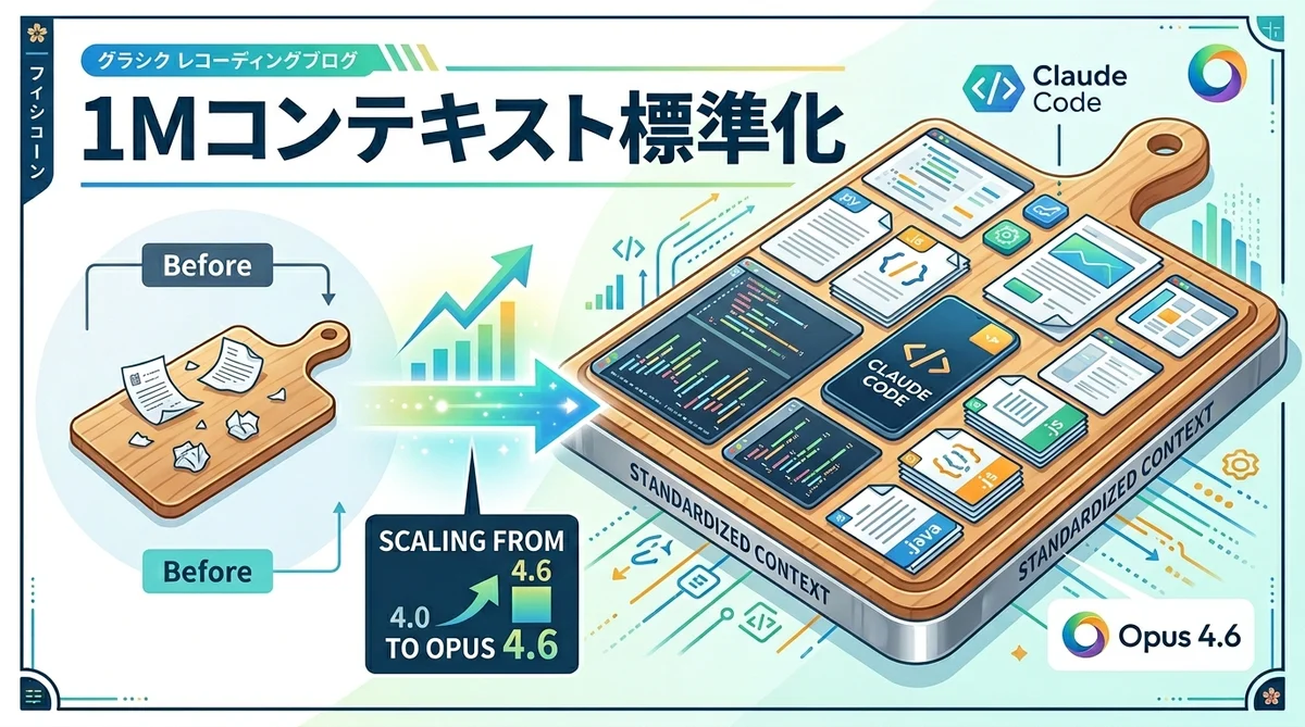 Claude Code 1Mコンテキスト標準化のグラレコ解説